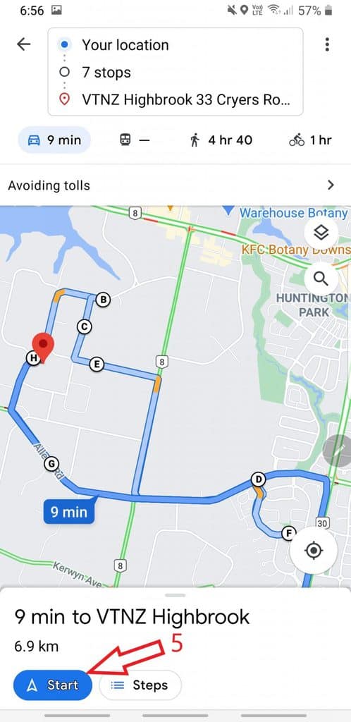 Sửng dụng gg maps tạo tuyến đường lái xe